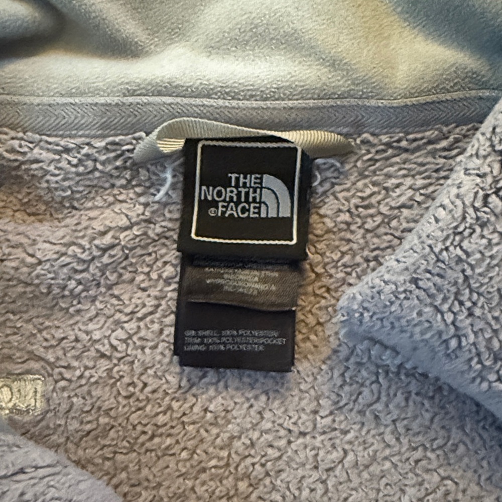 Gray fuzzy North Face zip up - Picture 2 of 10